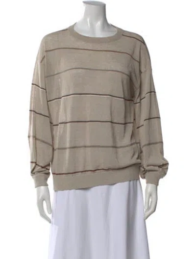 Pre-owned Brunello Cucinelli Linen Striped Top In Neutral