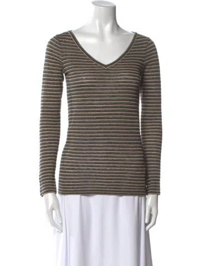 Pre-owned Brunello Cucinelli Linen Striped T-shirt