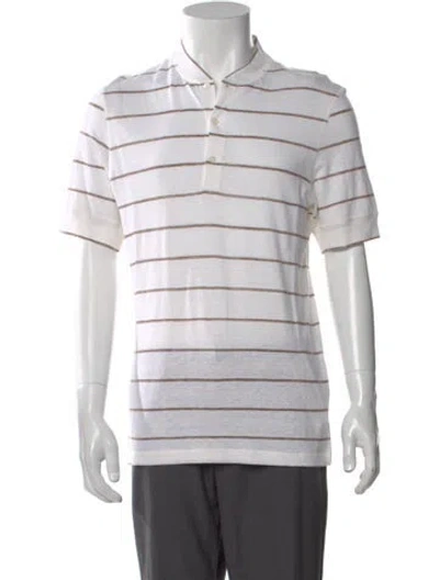 Pre-owned Brunello Cucinelli Linen Striped T-shirt In Neutral