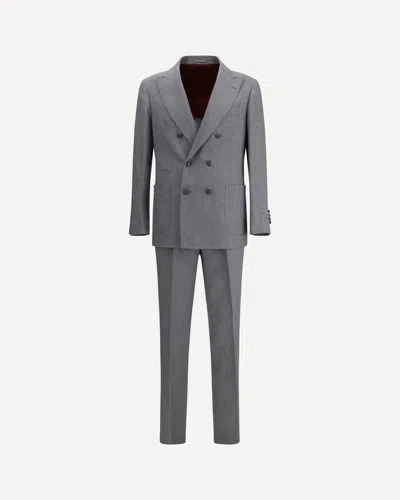 Brunello Cucinelli Linen Suit In Grigio
