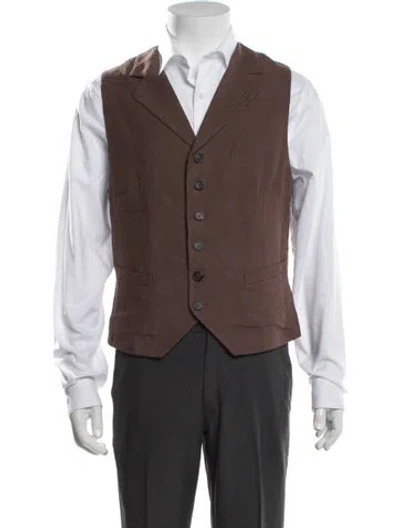 Pre-owned Brunello Cucinelli Linen Suit Vest In Brown