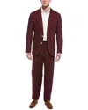 Brunello Cucinelli Linen Suit With Pleated Pant In Burgundy