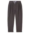 Brunello Cucinelli Linen Tapered-leg Trousers In Brown