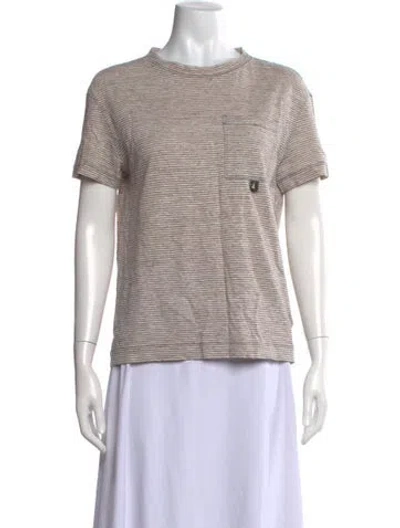 Pre-owned Brunello Cucinelli Linen Three-quarter Sleeve Polo In Neutral