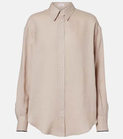 Brunello Cucinelli Linen Top In Neutral