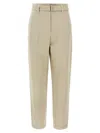 Brunello Cucinelli Women Slouchy Trousers In Sparkling Linen Canvas With Jewellery