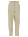 Brunello Cucinelli Women Slouchy Trousers In Sparkling Linen Canvas With Jewellery