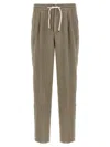 Brunello Cucinelli Garment-dyed Linen Trousers With Adjustable Waist