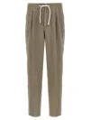 Brunello Cucinelli Garment-dyed Linen Trousers With Adjustable Waist