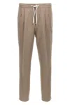 Brunello Cucinelli Trousers Linen Elastic Waistband In Nude