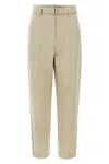 Brunello Cucinelli Women Slouchy Trousers In Sparkling Linen Canvas With Jewellery