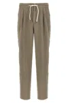 Brunello Cucinelli Garment-dyed Linen Trousers With Adjustable Waist
