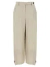 Brunello Cucinelli Linen Trousers With Belt Loops And Pockets In Beige