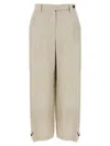 Brunello Cucinelli Linen Trousers With Belt Loops And Pockets In Beige