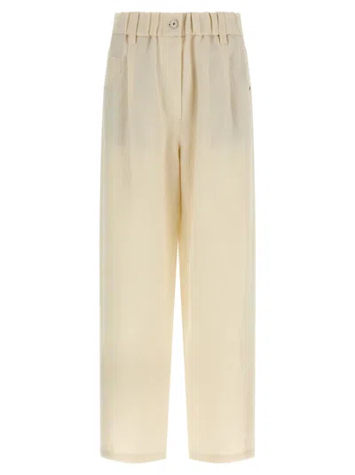 Brunello Cucinelli Linen Trousers In Black