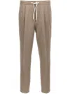 Brunello Cucinelli Trousers Linen Elastic Waistband In Brown