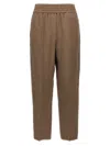 Brunello Cucinelli Linen Trousers Pants In Brown