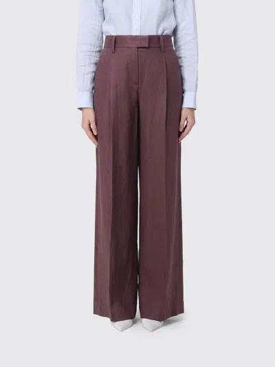Brunello Cucinelli Linen Trousers In Brown