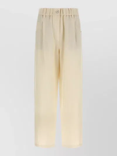 Brunello Cucinelli Linen Trousers Featuring Back And Side Pockets