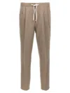 Brunello Cucinelli Trousers Linen Elastic Waistband In Gray