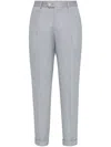 Brunello Cucinelli Linen Trousers In Grey