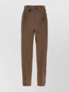 Brunello Cucinelli Belted-waist Tapered-leg Trousers In Gray