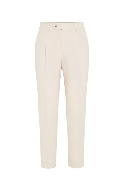 Brunello Cucinelli Linen Trousers In Light Pink