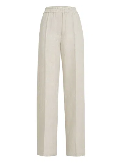 Brunello Cucinelli Linen Trousers In Neutral