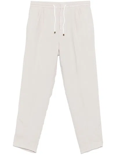 Brunello Cucinelli Linen Trousers In Neutrals