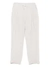Brunello Cucinelli Drawstring Slim-fit Trousers In Neutrals