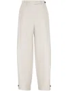 Brunello Cucinelli Linen Cover Tapered Trousers In Neutrals