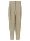 Brunello Cucinelli Women Slouchy Trousers In Sparkling Linen Canvas With Jewellery