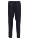 Brunello Cucinelli Men Leisure Fit Trousers In Virgin Wool Flannel With Drawstring And Double Darts