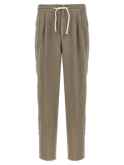 Brunello Cucinelli Linen Trousers Pants Green