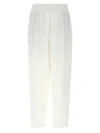 Brunello Cucinelli Women Slouchy Trousers In Viscose And Linen Fluid Twill With Moniline In White