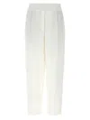 Brunello Cucinelli Women Slouchy Trousers In Viscose And Linen Fluid Twill With Moniline In White