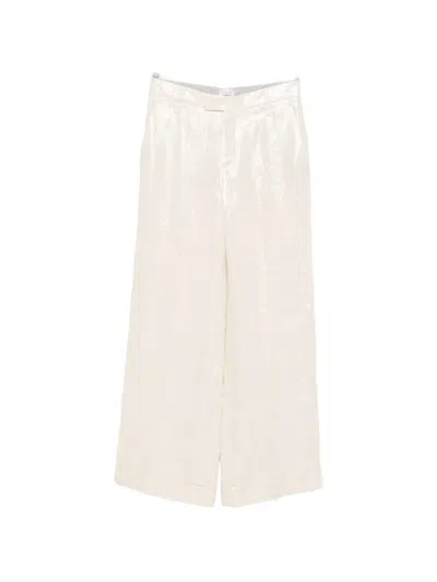 Brunello Cucinelli Linen Trousers In White