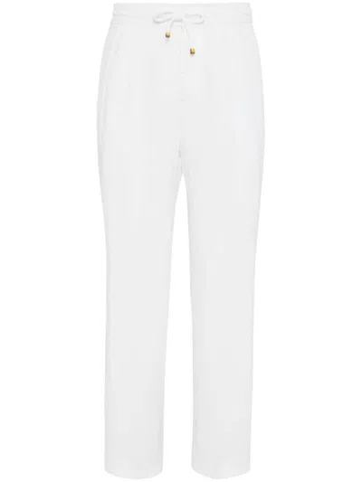 Brunello Cucinelli Linen Trousers In White