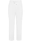 Brunello Cucinelli Drawstring Waist Linen Pants In White