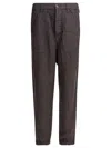 Brunello Cucinelli Linen Trousers With Relaxed Fit In Green