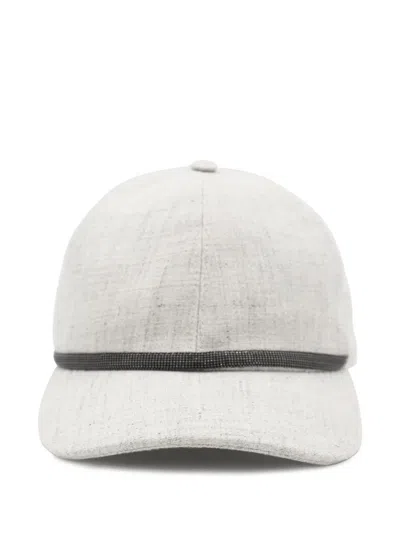 BRUNELLO CUCINELLI BRUNELLO CUCINELLI LINEN TRUCKER CAP