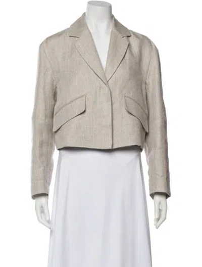Pre-owned Brunello Cucinelli Linen Tweed Pattern Blazer In Neutral