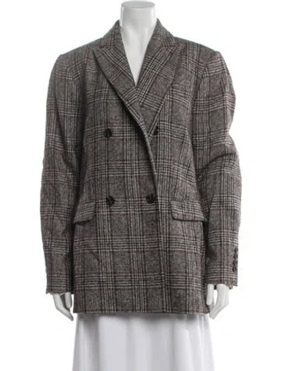 Pre-owned Brunello Cucinelli Linen Tweed Pattern Blazer In Neutral