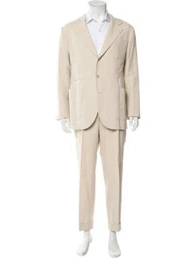 Pre-owned Brunello Cucinelli Linen Two-piece Suit In Neutral