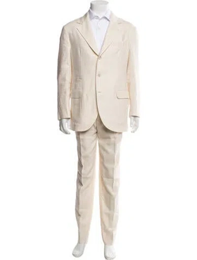 Pre-owned Brunello Cucinelli Linen Two-piece Suit In Neutrals