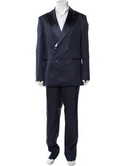Pre-owned Brunello Cucinelli Linen Two-piece Suit W/ Tags In Blue