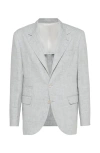 Brunello Cucinelli Linen Unconstructed Blazer In Cosmos