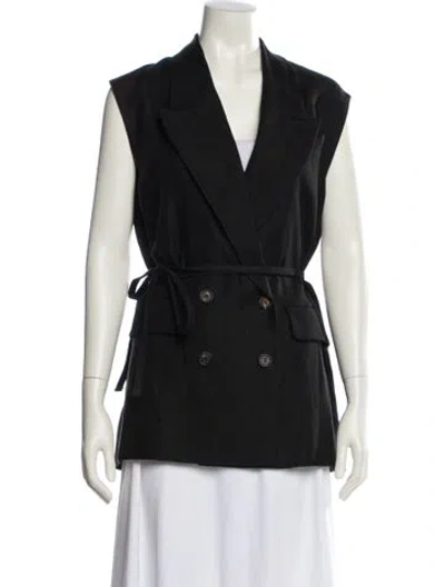 Pre-owned Brunello Cucinelli Linen Vest In Black