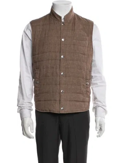 Pre-owned Brunello Cucinelli Linen Vest In Brown