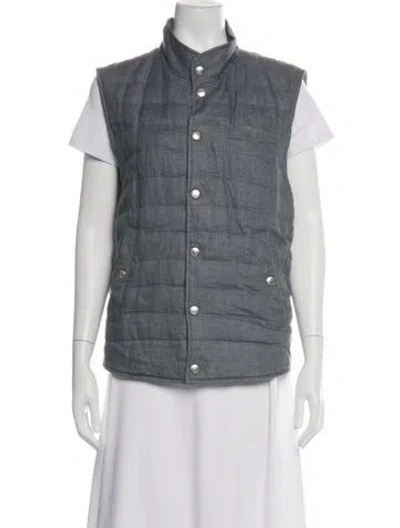 Pre-owned Brunello Cucinelli Linen Vest In Grey